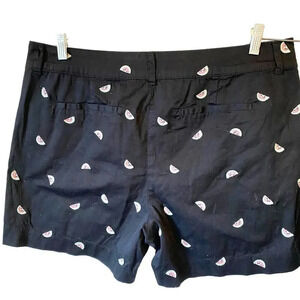 St John’s Bay Watermelon Embroidery Beach Summer Shorts Women Size 16 Pockets